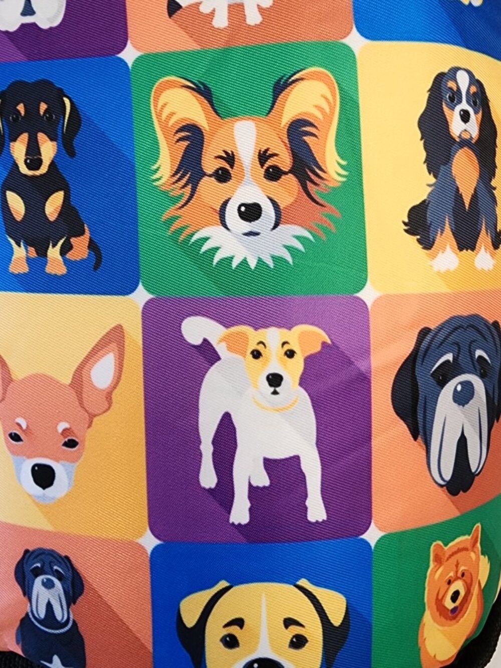 Pop Art Dog Breeds Insulated Lunch Bag Colorful Puppy Print Cooler Tote - Picture 8 of 15